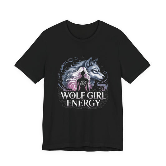 Wolf Girl Energy Tee — Feminine Wolf Graphic T-Shirt