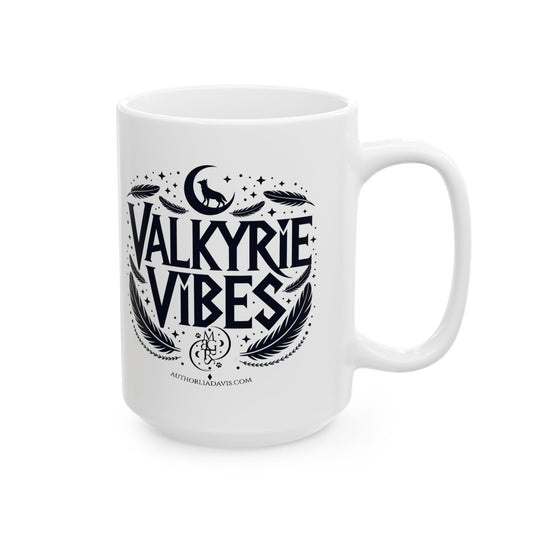 Valor & Virtue Ceramic Mug — Black Vintage Lettering Coffee Cup (11oz/15oz)