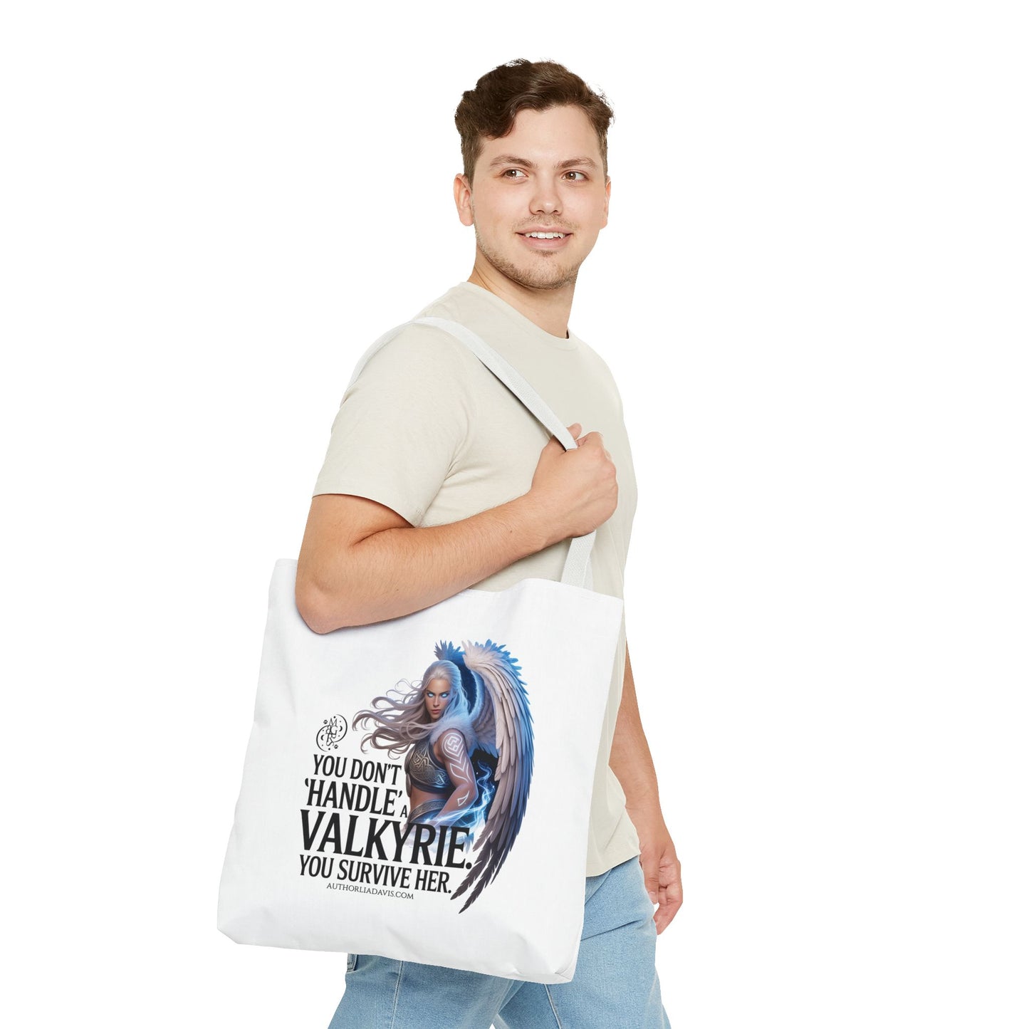 Valkyrie Tote Bag — "You Don’t 'Handle' a Valkyrie, You Survive Her" Warrior Winged Tote