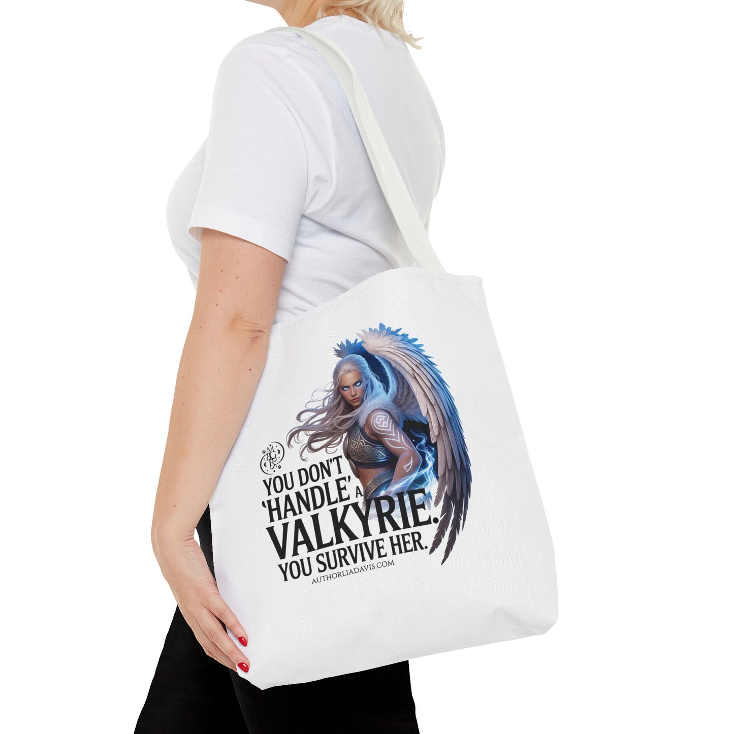Valkyrie Tote Bag — "You Don’t 'Handle' a Valkyrie, You Survive Her" Warrior Winged Tote