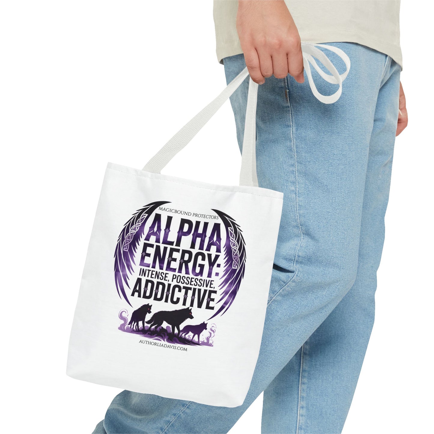 Alpha Energy Tote Bag – 'Alpha Energy: Intense, Possessive, Addictive' Graphic Tote