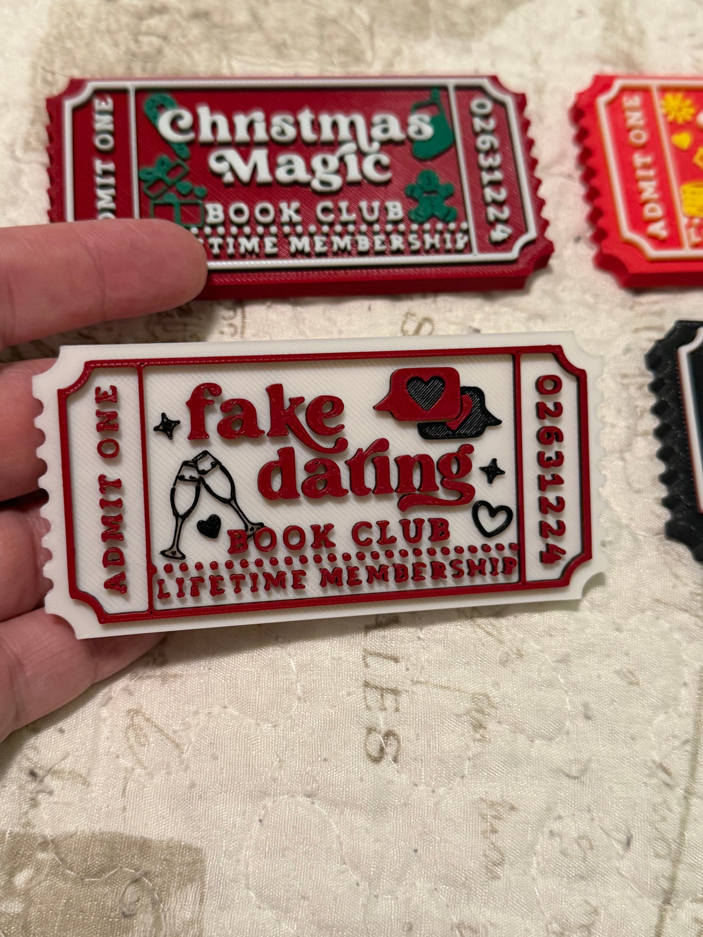 3D Printed Book Trope Ticket sign